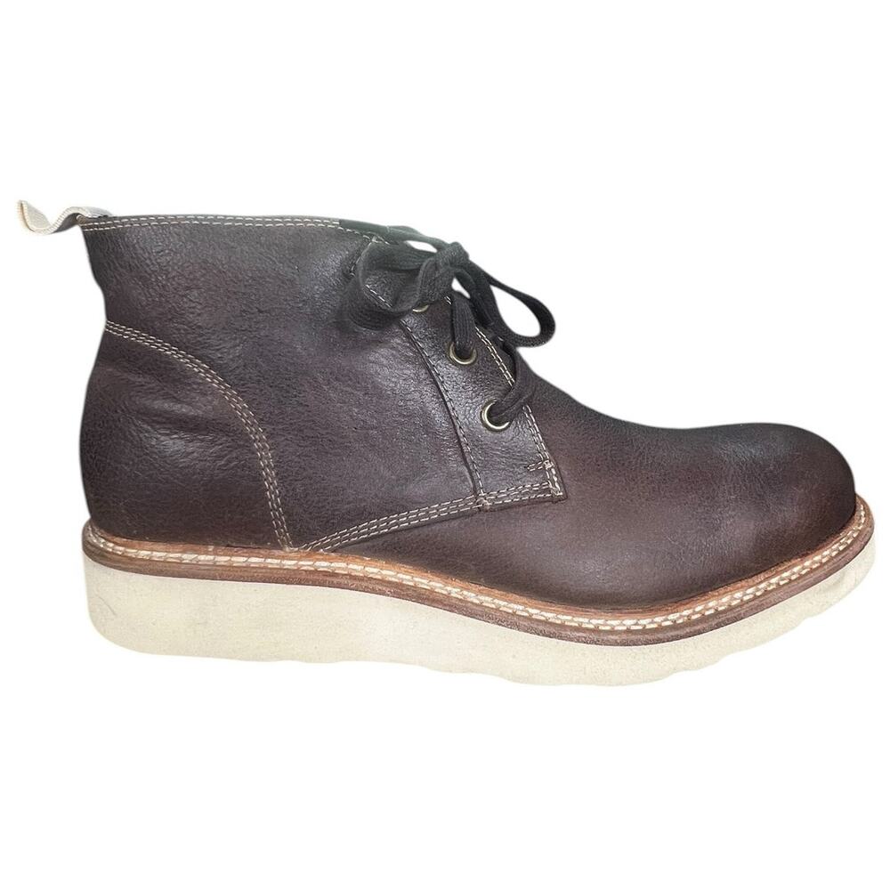 John Varvatos Men’s Nelson Brown Leather Vibram Sole Chukka Boot Size US 7.5